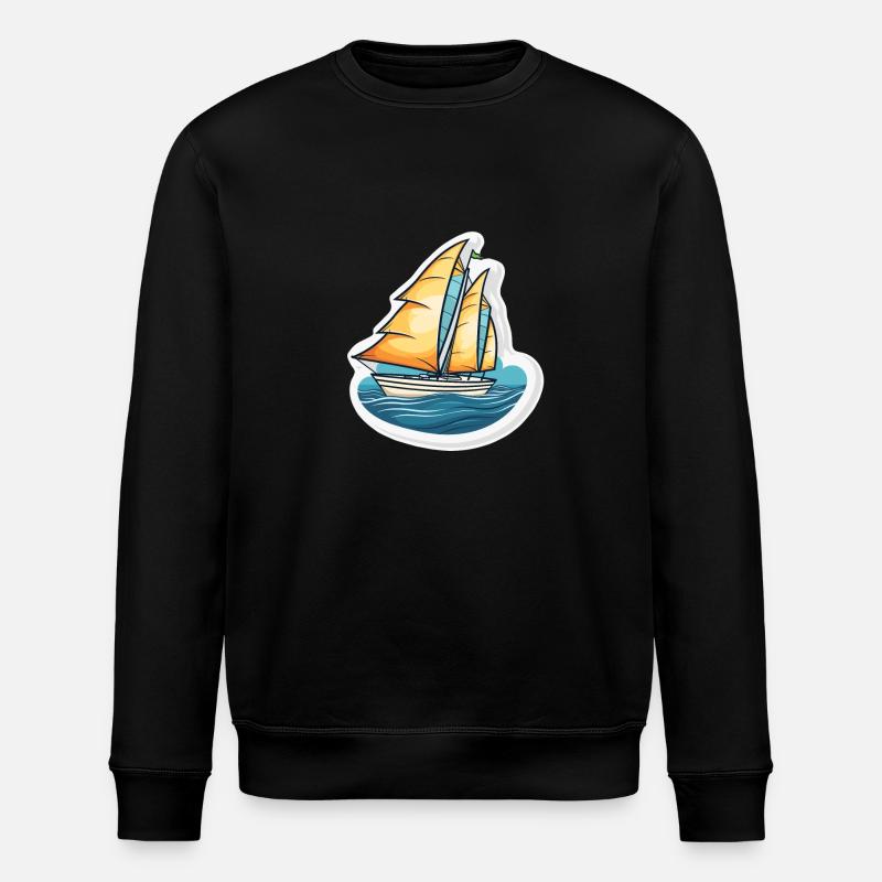 Segelboot - Illustration - Stanley/Stella Unisex Bio-Sweatshirt ROLLER - Schwarz