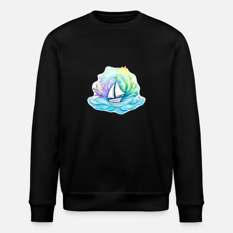 Segelboot - Illustration - Stanley/Stella Unisex Bio-Sweatshirt ROLLER - Schwarz