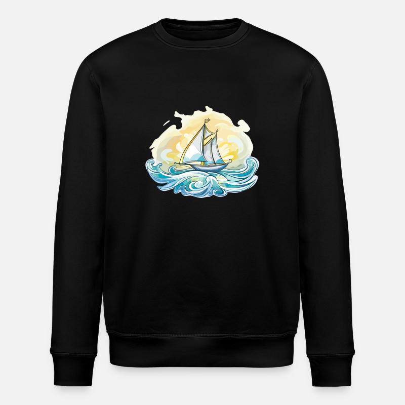 Voilier - illustration - Sweat bio ROLLER Stanley/Stella Unisexe - noir
