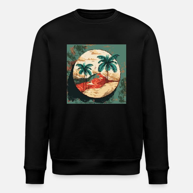 Palmiers à Cuba - Sweat bio ROLLER Stanley/Stella Unisexe - noir