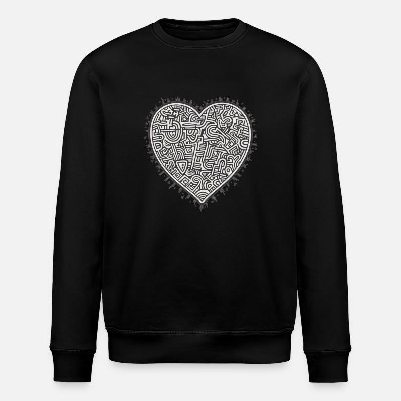 Herz Liebe - Stanley/Stella Unisex Bio-Sweatshirt ROLLER - Schwarz