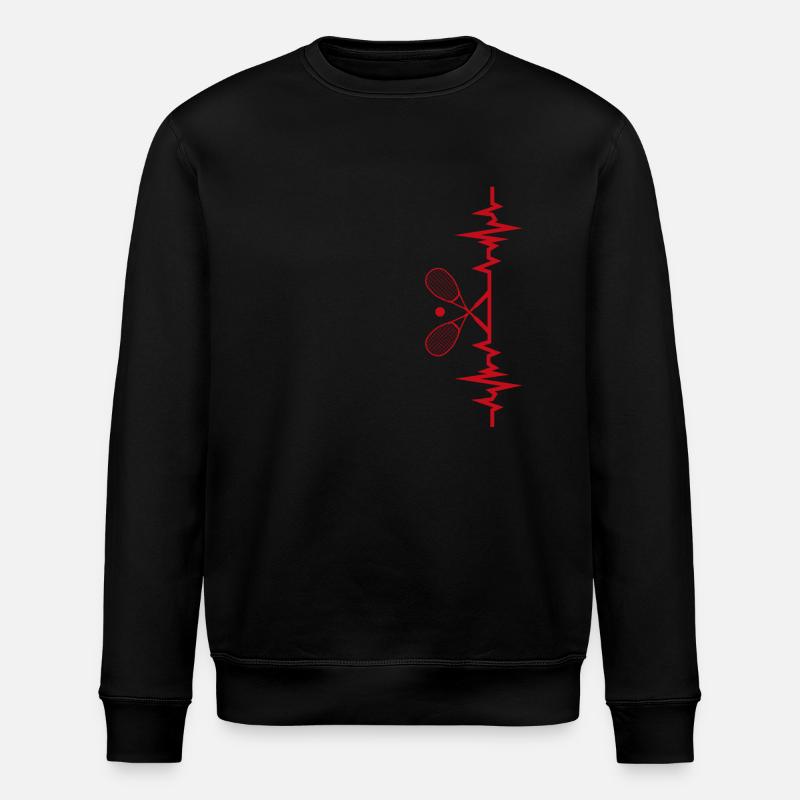 Squash Heartbeat Squash Gift Idea - Stanley/Stella ROLLER Unisex Organic Sweatshirt - black