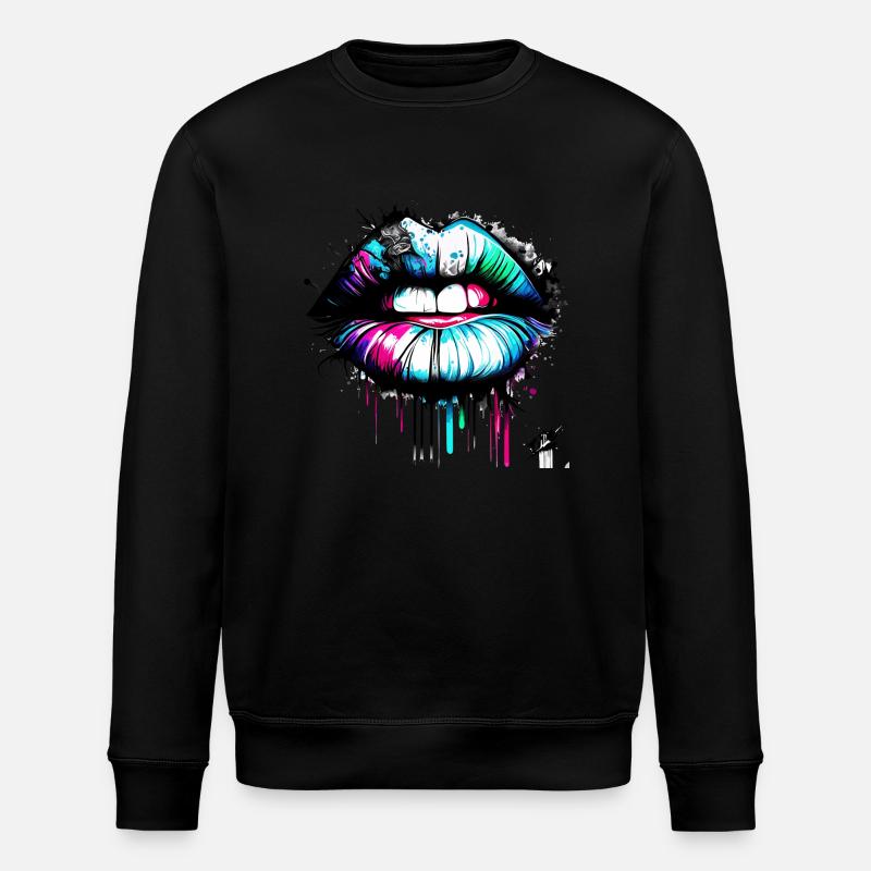 lips graffiti style - Stanley/Stella Unisex Bio-Sweatshirt ROLLER - Schwarz