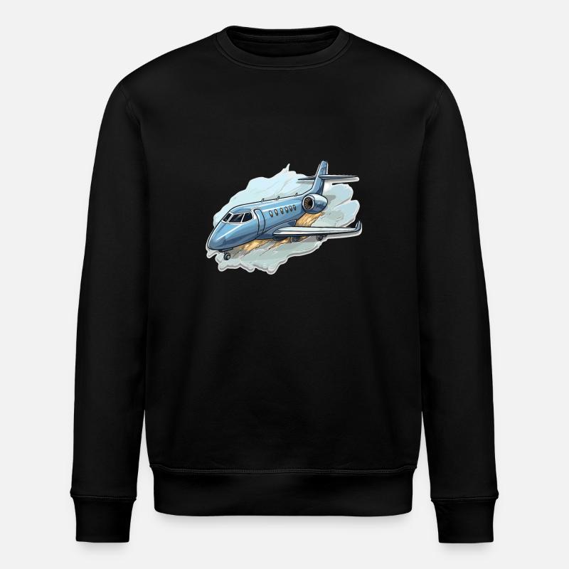 Flugzeug - Illustration - Stanley/Stella Unisex Bio-Sweatshirt ROLLER - Schwarz