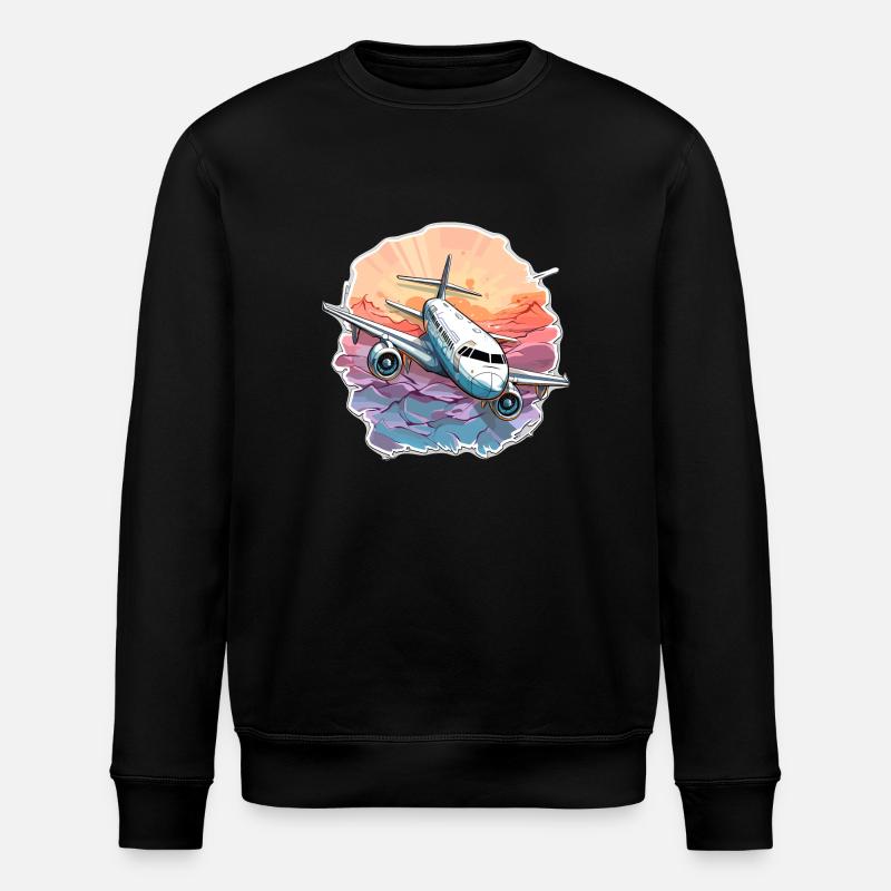 Avion - illustration - Sweat bio ROLLER Stanley/Stella Unisexe - noir