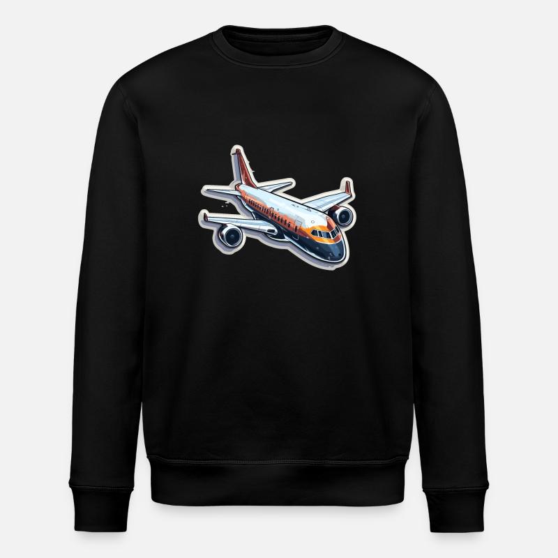 Flugzeug - Illustration - Stanley/Stella Unisex Bio-Sweatshirt ROLLER - Schwarz