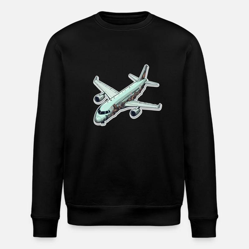 Avion - illustration - Sweat bio ROLLER Stanley/Stella Unisexe - noir