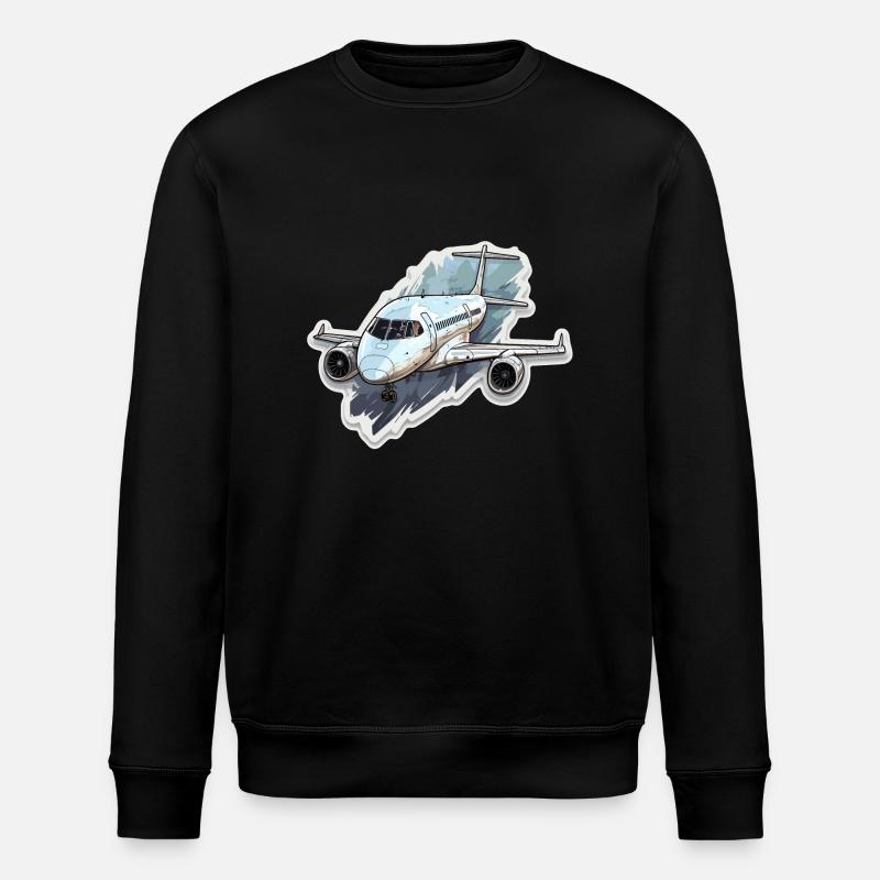 Flugzeug - Illustration - Stanley/Stella Unisex Bio-Sweatshirt ROLLER - Schwarz