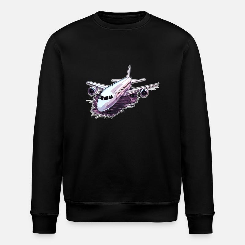 Flugzeug - Illustration - Stanley/Stella Unisex Bio-Sweatshirt ROLLER - Schwarz
