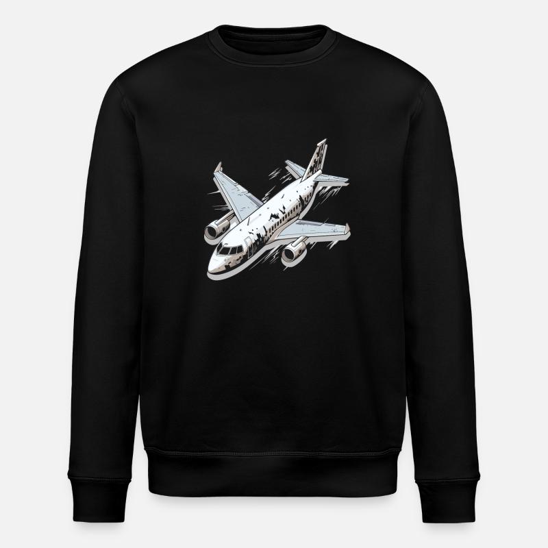 Flugzeug - Illustration - Stanley/Stella Unisex Bio-Sweatshirt ROLLER - Schwarz