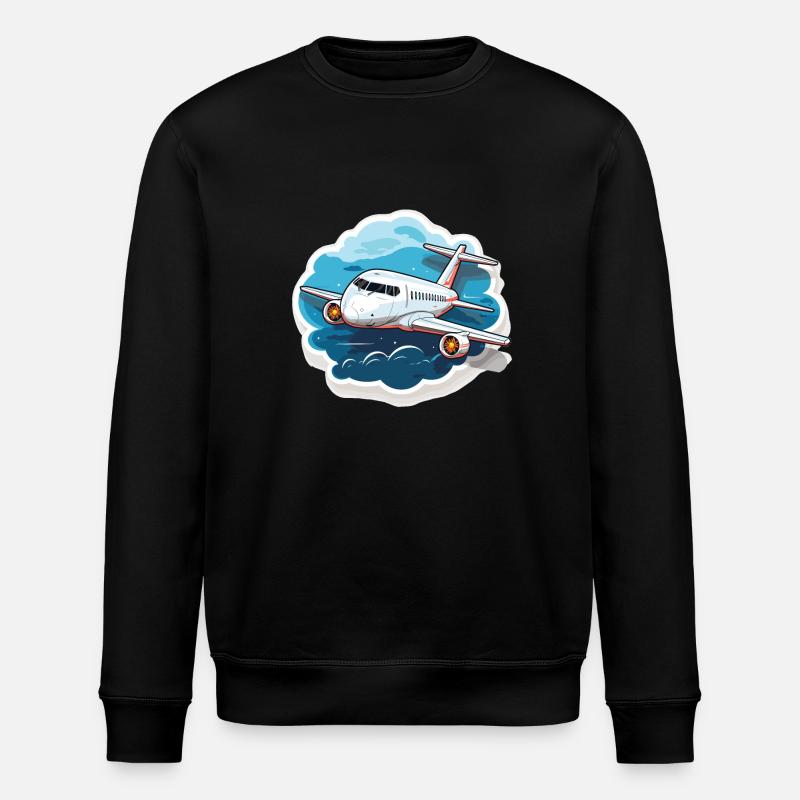 Flugzeug - Illustration - Stanley/Stella Unisex Bio-Sweatshirt ROLLER - Schwarz