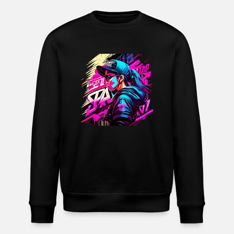 graffitti girl - Stanley/Stella Unisex Bio-Sweatshirt ROLLER - Schwarz