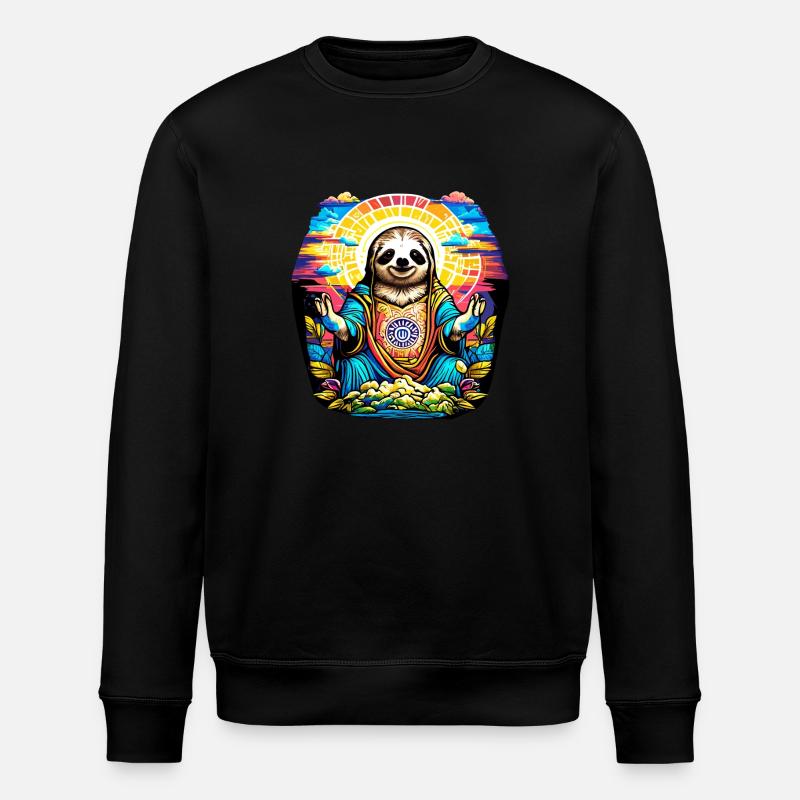 believing sloth - Stanley/Stella Unisex Bio-Sweatshirt ROLLER - Schwarz