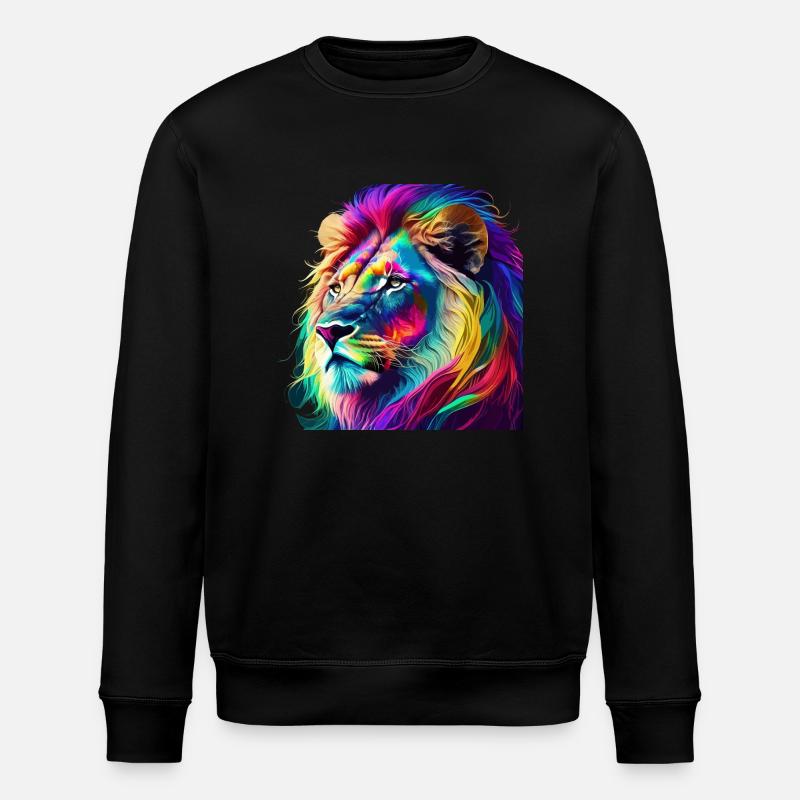 lion portrait - Stanley/Stella Unisex Bio-Sweatshirt ROLLER - Schwarz