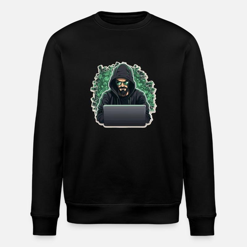 Ethical Hacker - Illustration - Stanley/Stella Unisex Bio-Sweatshirt ROLLER - Schwarz