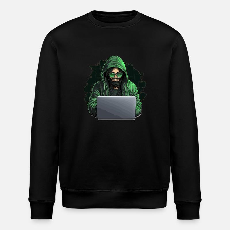 Ethical Hacker - Illustration - Stanley/Stella ROLLER Unisex Organic Sweatshirt - black