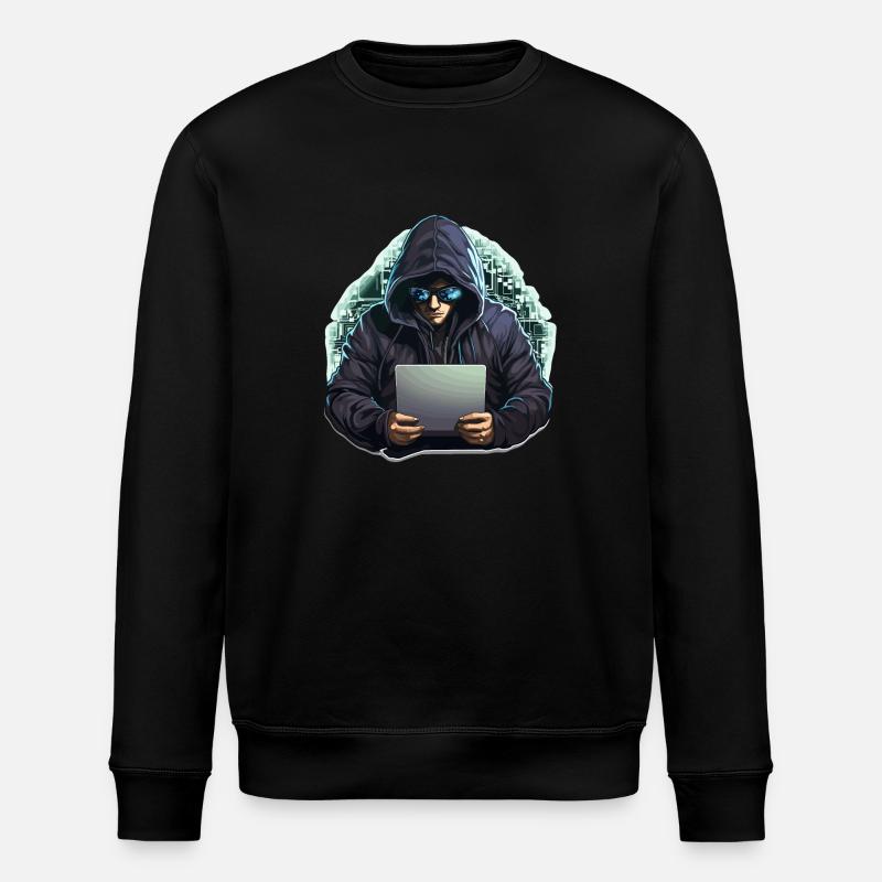 Ethical Hacker - Illustration - Stanley/Stella Unisex Bio-Sweatshirt ROLLER - Schwarz