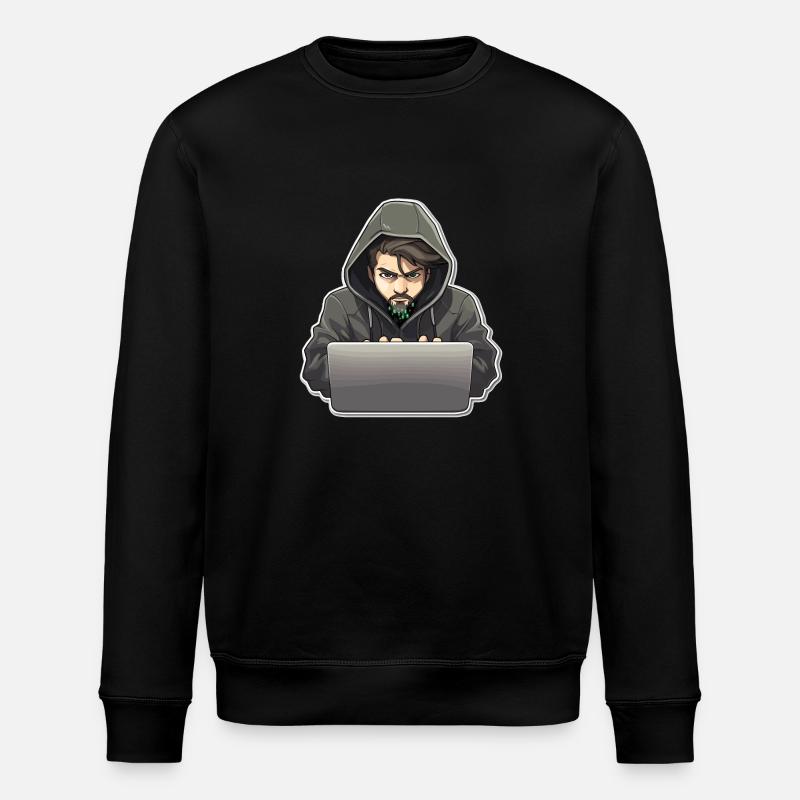 Ethical Hacker - Illustration - Stanley/Stella ROLLER Unisex Organic Sweatshirt - black