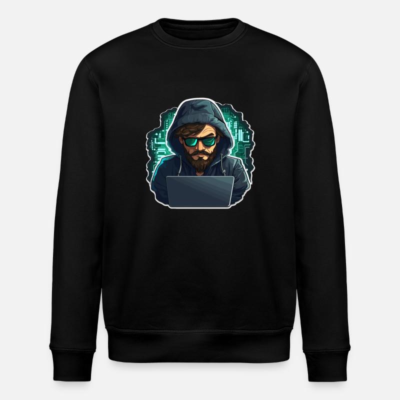 Ethical Hacker - Illustration - Stanley/Stella Unisex Bio-Sweatshirt ROLLER - Schwarz
