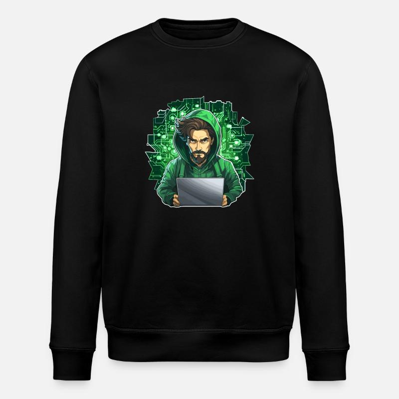 Ethical Hacker - Illustration - Stanley/Stella ROLLER Unisex Organic Sweatshirt - black