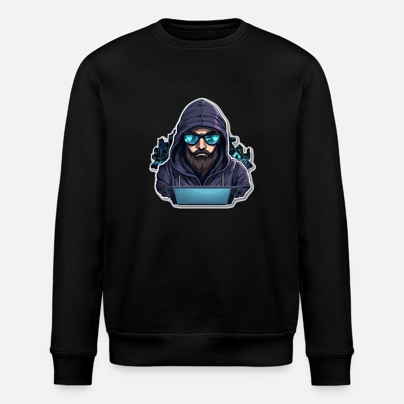 Ethical Hacker - Illustration - Stanley/Stella Unisex Bio-Sweatshirt ROLLER - Schwarz