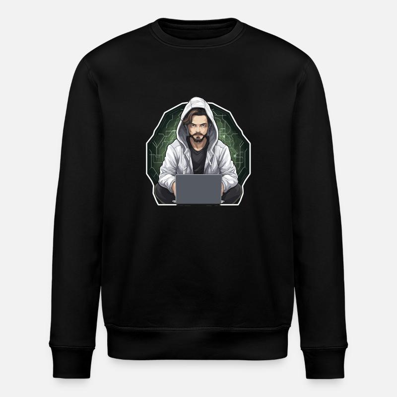 Ethical Hacker - Illustration - Stanley/Stella ROLLER Unisex Organic Sweatshirt - black
