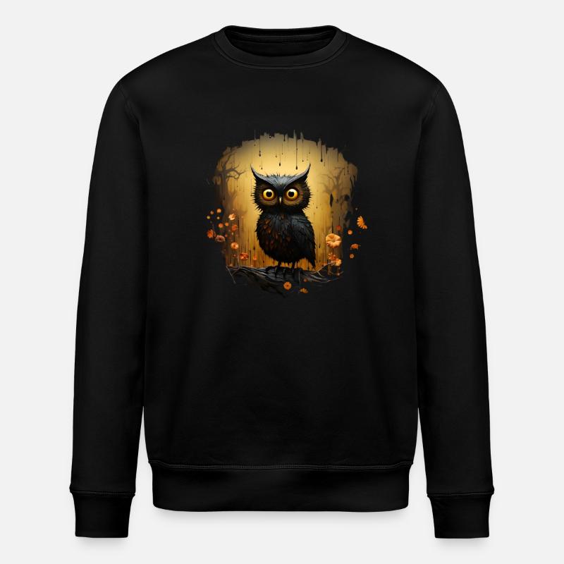 Cute Owl - Stanley/Stella Unisex Bio-Sweatshirt ROLLER - Schwarz