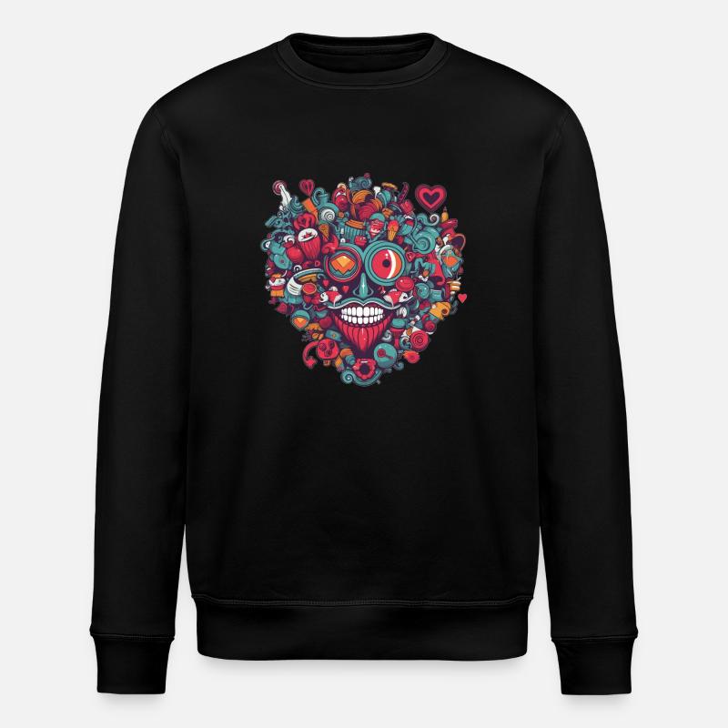 Herz Liebe - Stanley/Stella Unisex Bio-Sweatshirt ROLLER - Schwarz