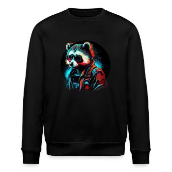 Cyber-Waschbär - Stanley/Stella Unisex Bio-Sweatshirt ROLLER - Schwarz - Vorne - Nik (191cm)