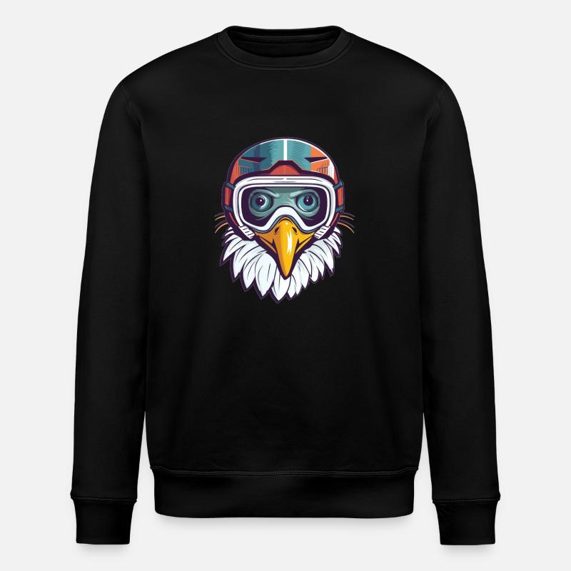 Adler Winter Schnee - Stanley/Stella Unisex Bio-Sweatshirt ROLLER - Schwarz