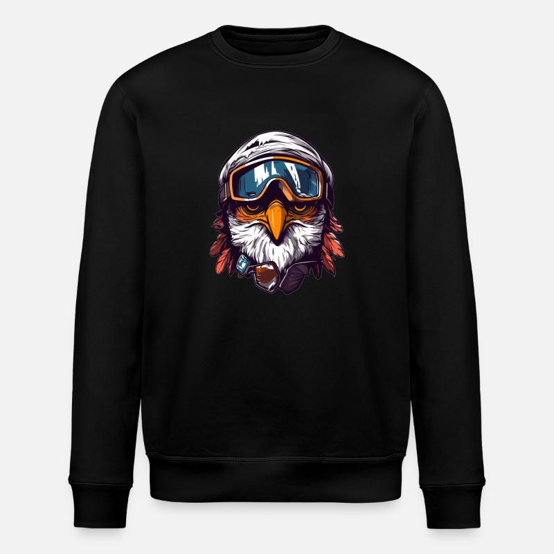 Adler Winter Schnee - Stanley/Stella Unisex Bio-Sweatshirt ROLLER - Schwarz