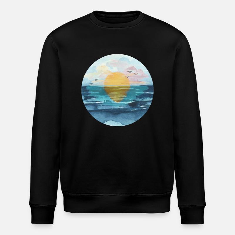 Coucher de soleil - Sweat bio ROLLER Stanley/Stella Unisexe - noir
