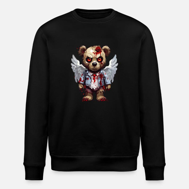 Creepy Teddy - Stanley/Stella Unisex Bio-Sweatshirt ROLLER - Schwarz