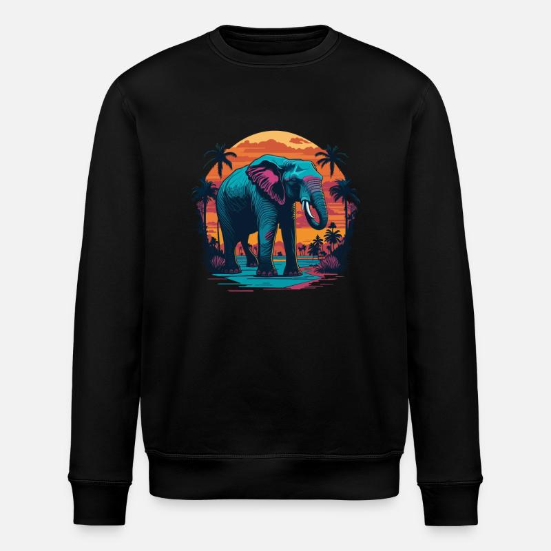 Elefant - Stanley/Stella Unisex Bio-Sweatshirt ROLLER - Schwarz