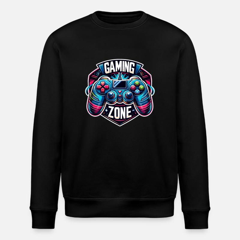 Gaming Zone - Controller Illustration - Stanley/Stella ROLLER Unisex Organic Sweatshirt - black