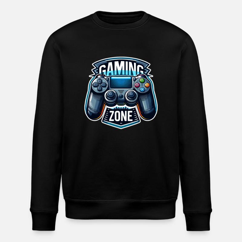Gaming Zone - Controller Illustration - Stanley/Stella ROLLER Unisex Organic Sweatshirt - black