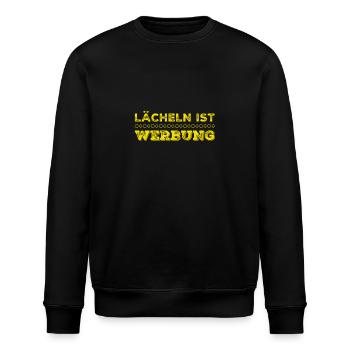 lächeln geht immer - Stanley/Stella Unisex Bio-Sweatshirt ROLLER - Schwarz - Vorne - Nik (191cm)