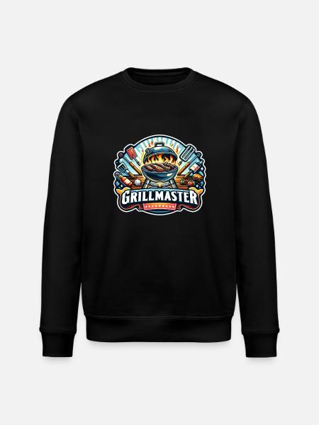 GrillMaster - Grill Illustration - Stanley/Stella ROLLER Unisex Organic Sweatshirt - black