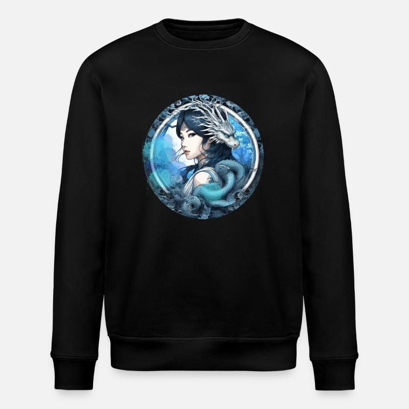 anime,frau,drache,asiatin,graffiti,manga - Stanley/Stella Unisex Bio-Sweatshirt ROLLER - Schwarz