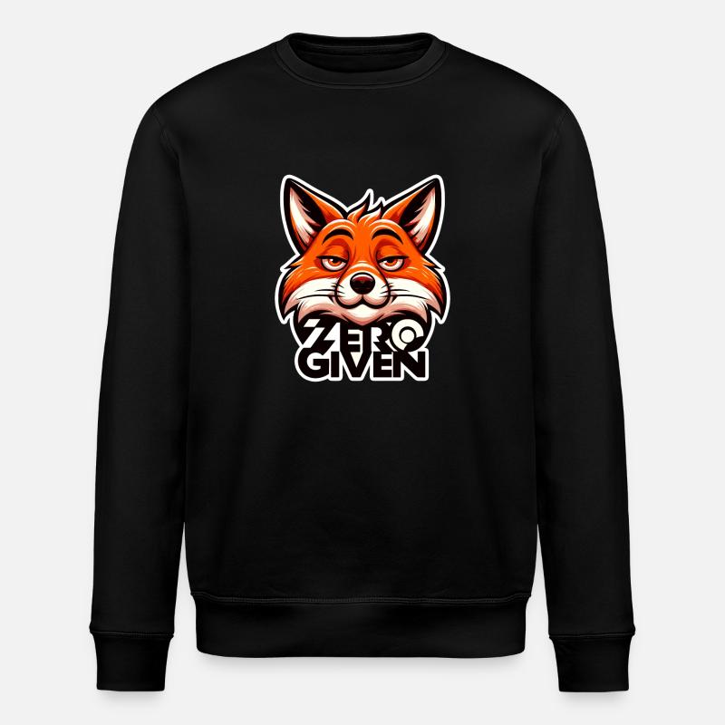 Zero Given - Fox Illustration - Stanley/Stella ROLLER Unisex Organic Sweatshirt - black