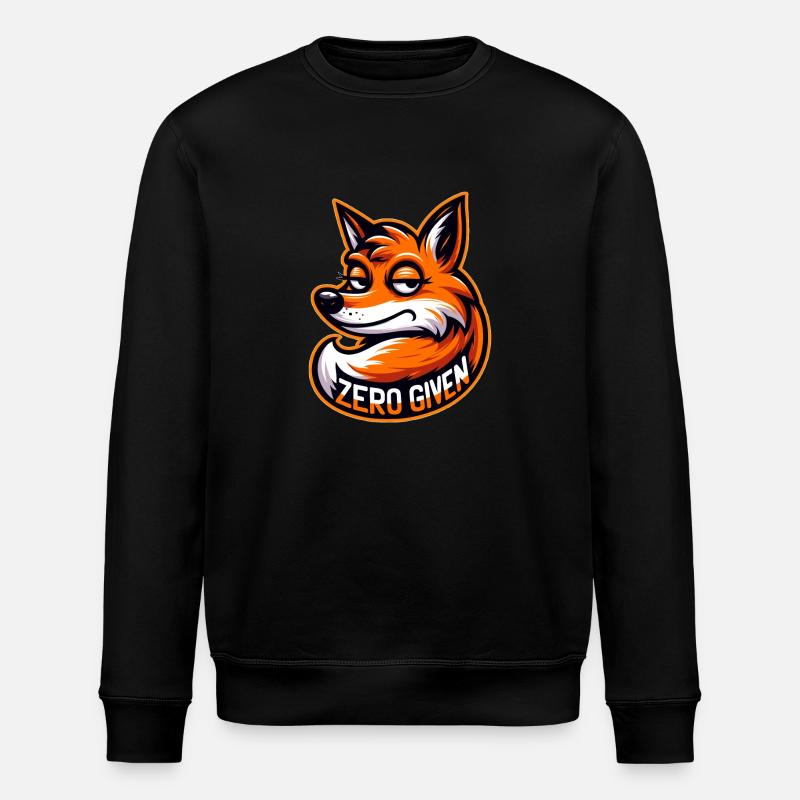 Zero Given - Fox Illustration - Stanley/Stella ROLLER Unisex Organic Sweatshirt - black