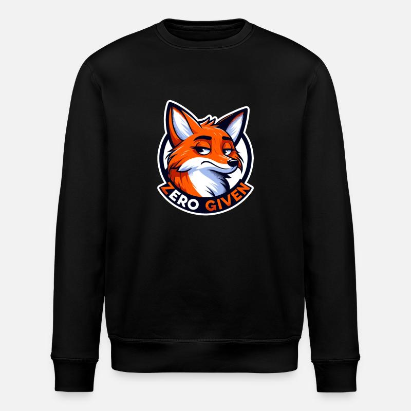 Zéro donné - Illustration de renard - Sweat bio ROLLER Stanley/Stella Unisexe - noir