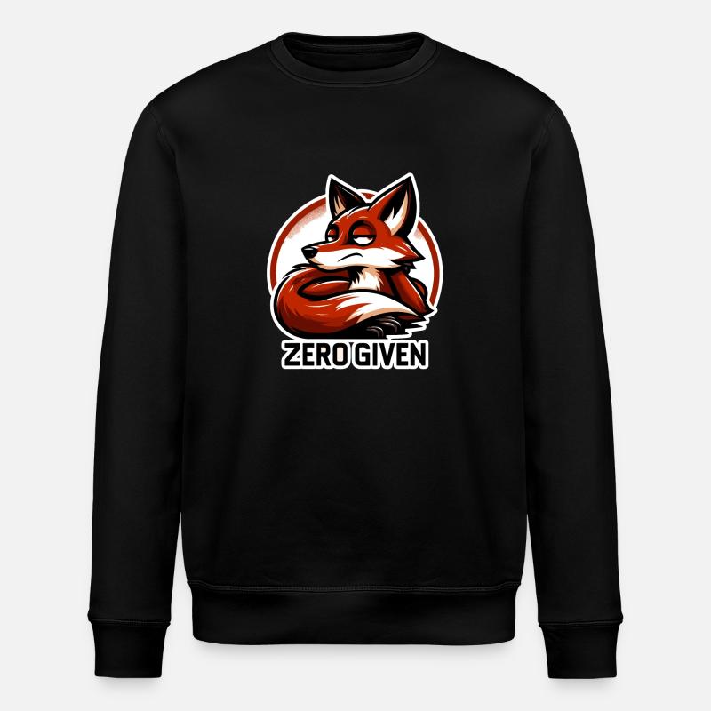 Zéro donné - Illustration de renard - Sweat bio ROLLER Stanley/Stella Unisexe - noir