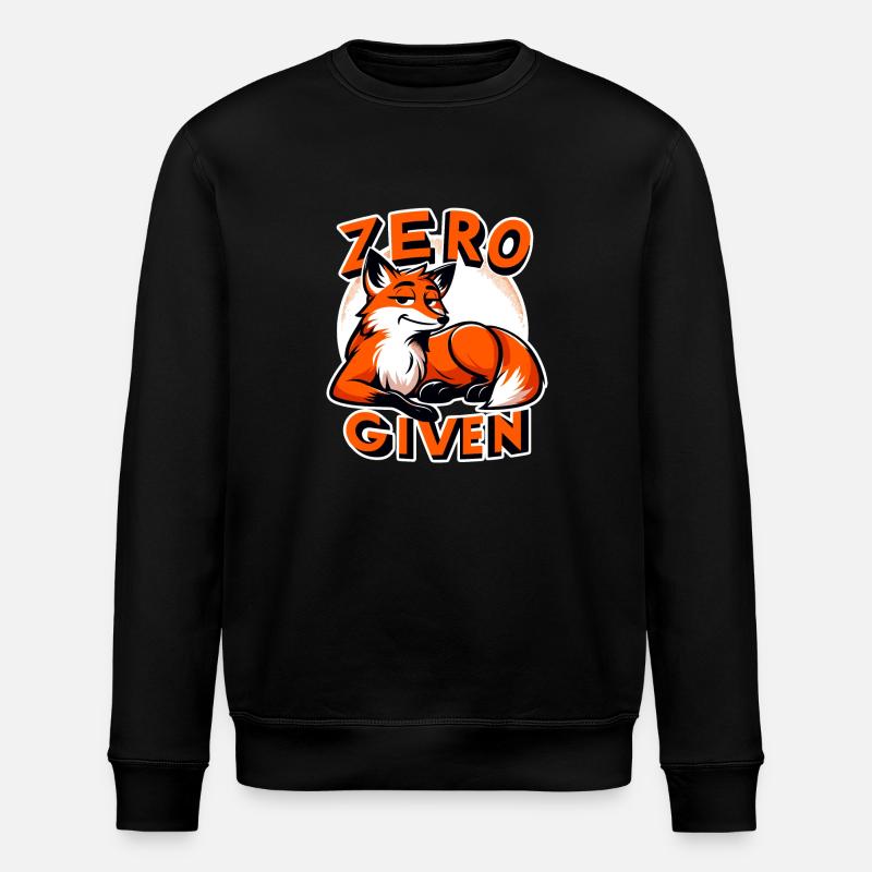 Zéro donné - Illustration de renard - Sweat bio ROLLER Stanley/Stella Unisexe - noir