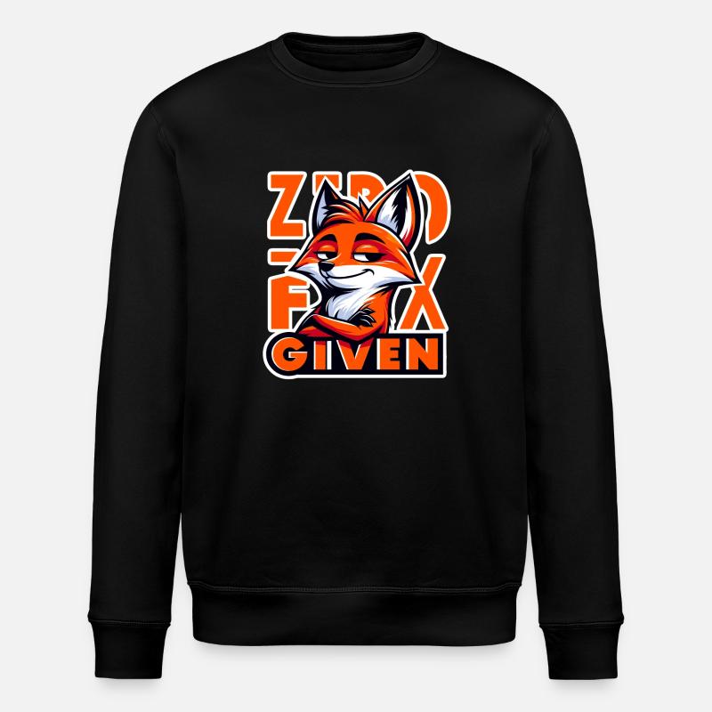 Zero Given - Fox Illustration - Stanley/Stella ROLLER Unisex Organic Sweatshirt - black