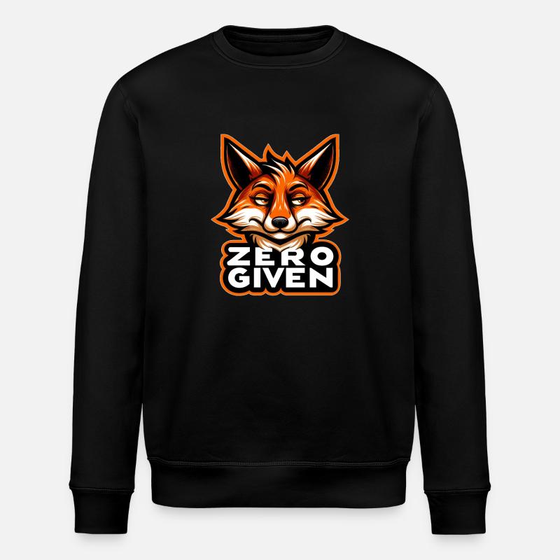 Zéro donné - Illustration de renard - Sweat bio ROLLER Stanley/Stella Unisexe - noir