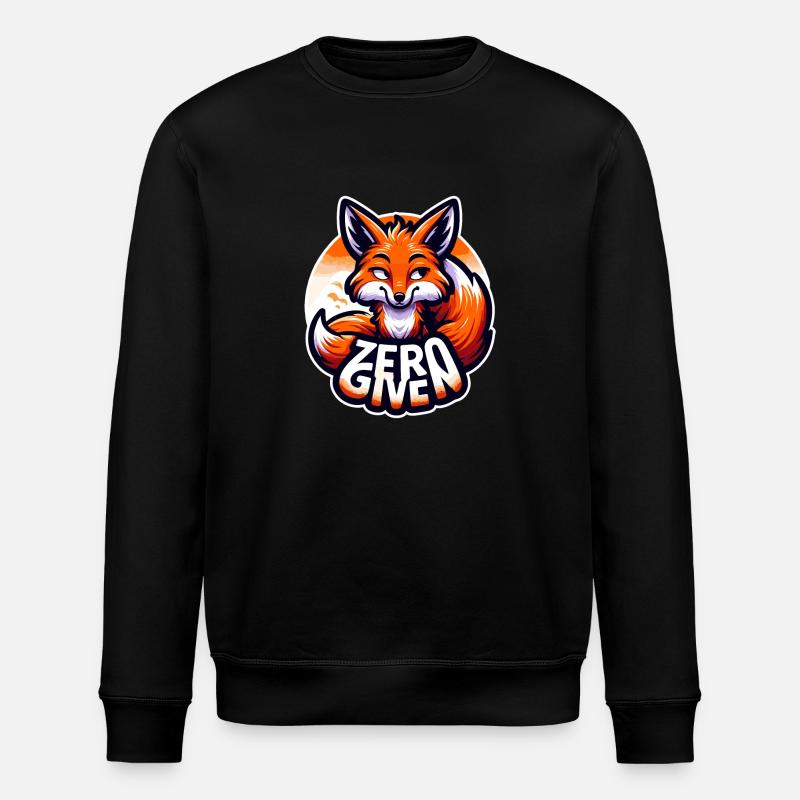 Zéro donné - Illustration de renard - Sweat bio ROLLER Stanley/Stella Unisexe - noir