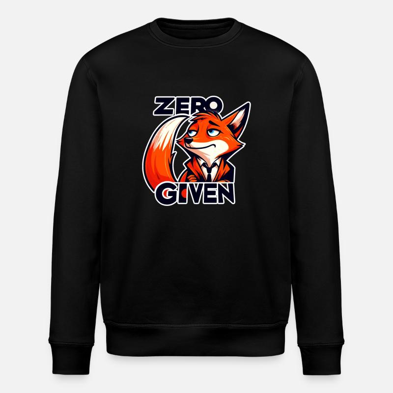 Zero Given - Fox Illustration - Stanley/Stella ROLLER Unisex Organic Sweatshirt - black