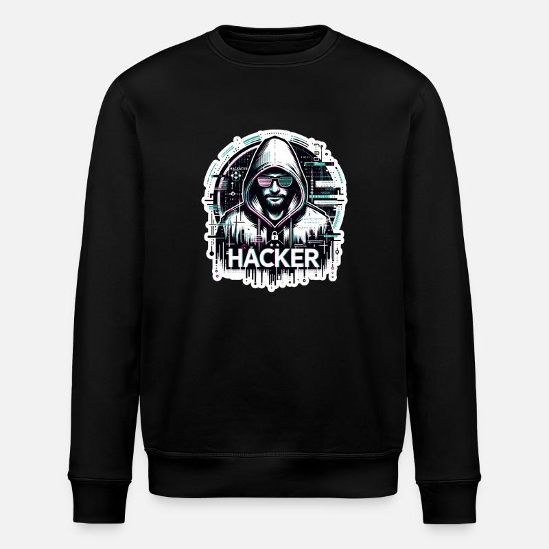 Hacker - Illustration - Stanley/Stella ROLLER Unisex Organic Sweatshirt - black