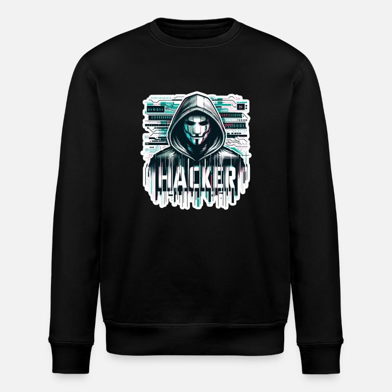 Hacker - Illustration - Stanley/Stella ROLLER Unisex Organic Sweatshirt - black